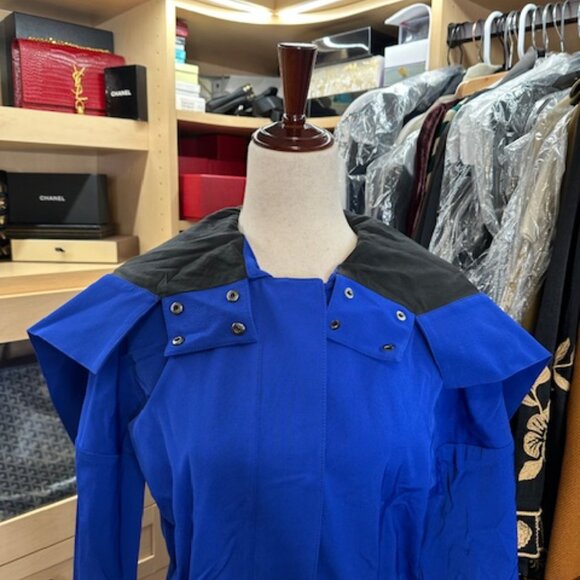 St. John Blue Nylon Coat Size Petite - Picture 3 of 14